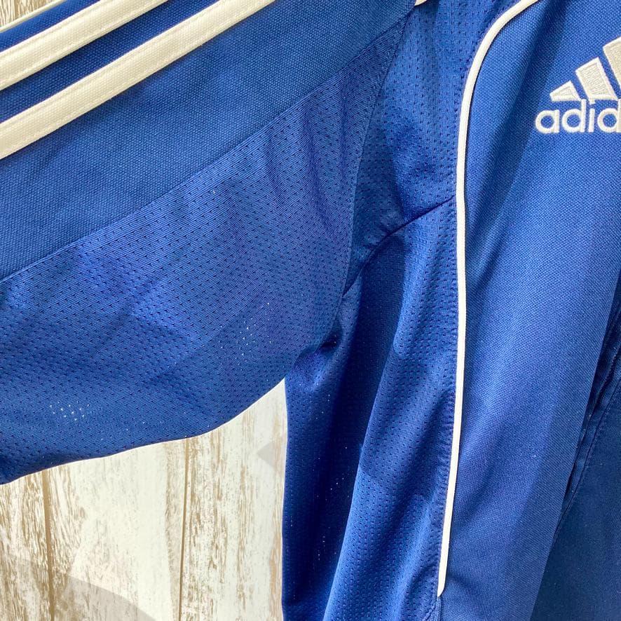 adidas　ジップアップジャージ　トラックジャケット　パフォーマンスロゴ　紺