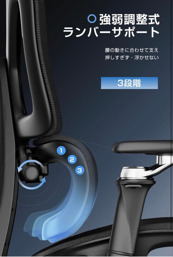高級品フットレスト付 人体工学チェア 多機能オフィスチェア 疲れない人間工学