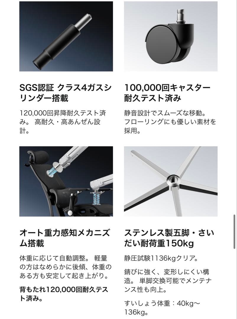 高級品フットレスト付 人体工学チェア 多機能オフィスチェア 疲れない人間工学