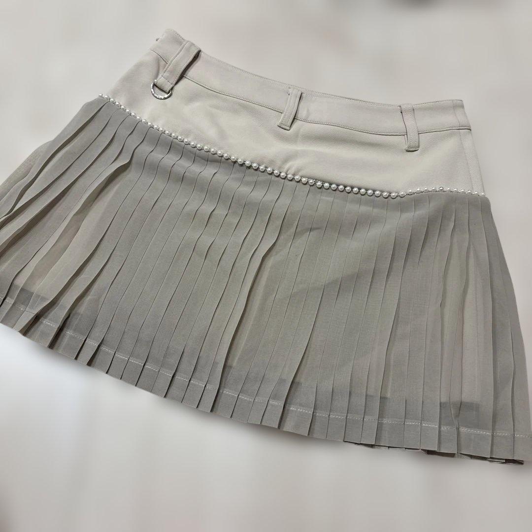 ゴルフ　レディース　ハイテンションツイルニットプリーツスカート