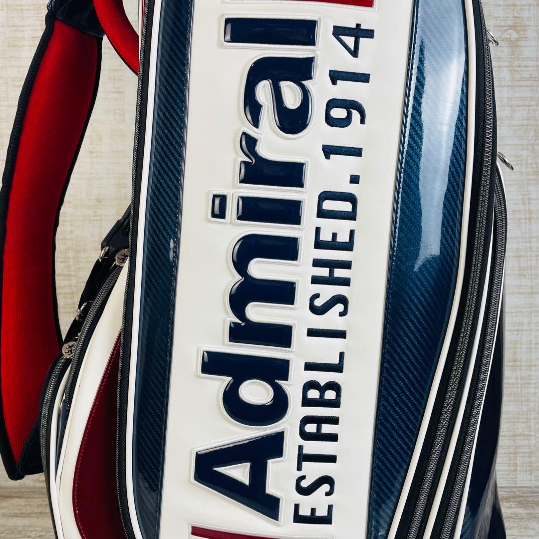 【美品】Admiralアドミラルゴルフ 3Dエナメルトリコロール　キャディバッグ