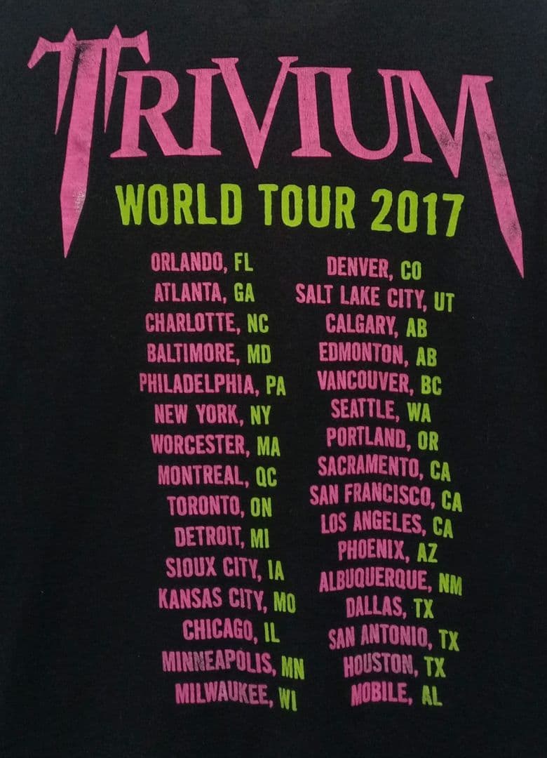 TRIVIUM ツアーTシャツ 2017