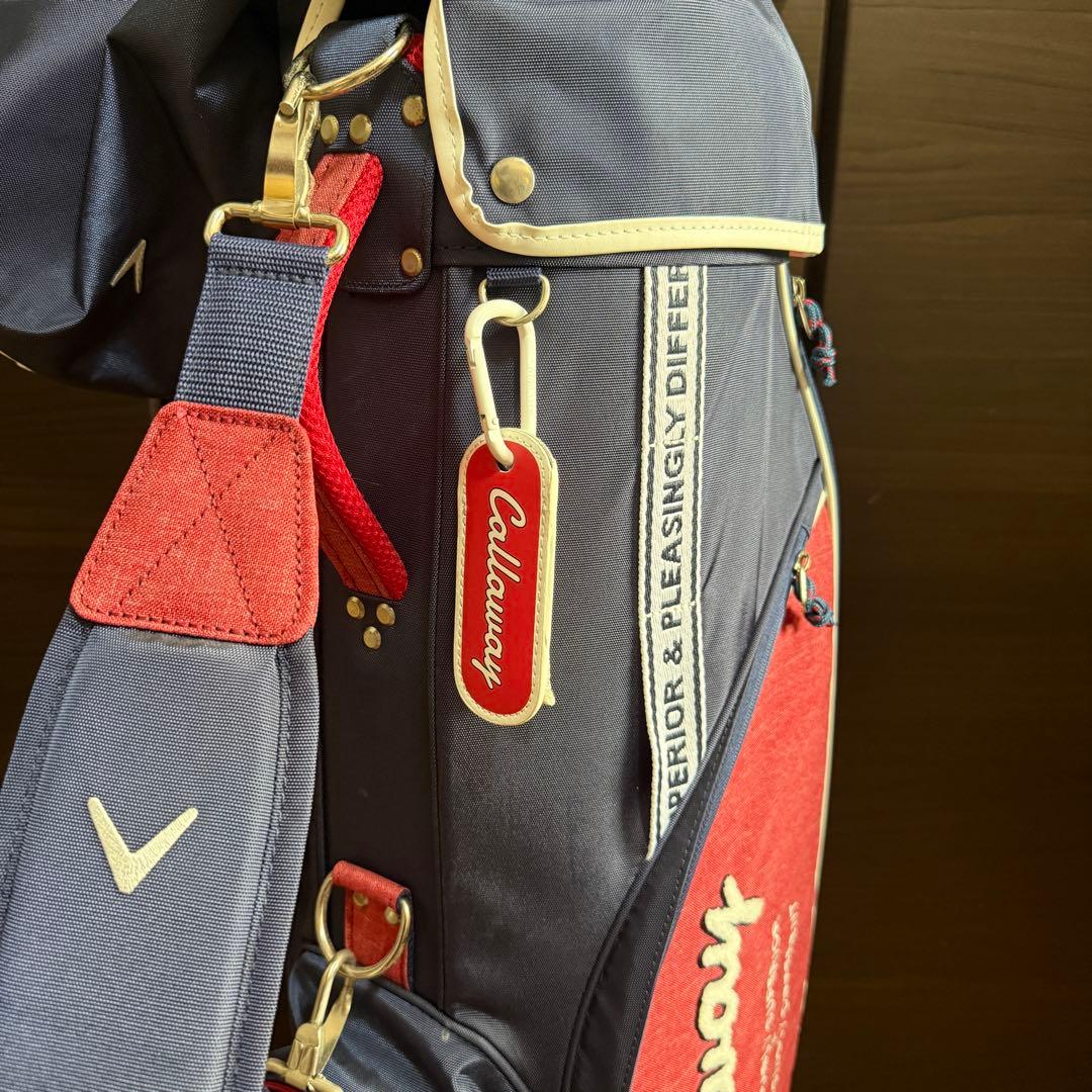Callaway キャディバッグ ゴルフバッグ ネイビー レッド