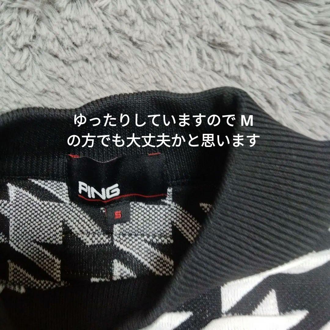 PING♡モックネック*ジャガード*半袖*ニット♡S ゴルフ スポーツ テニス