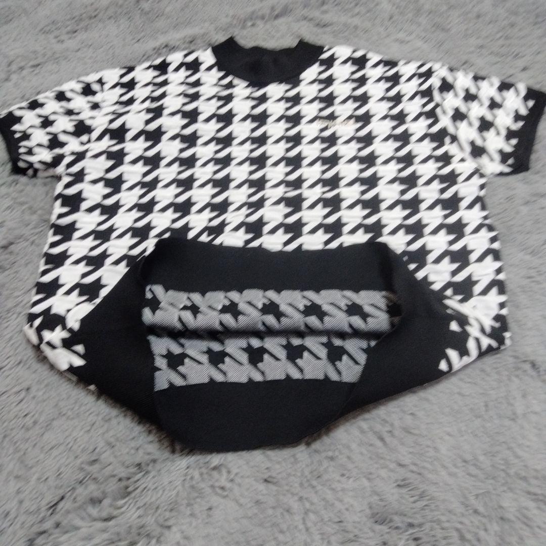 PING♡モックネック*ジャガード*半袖*ニット♡S ゴルフ スポーツ テニス