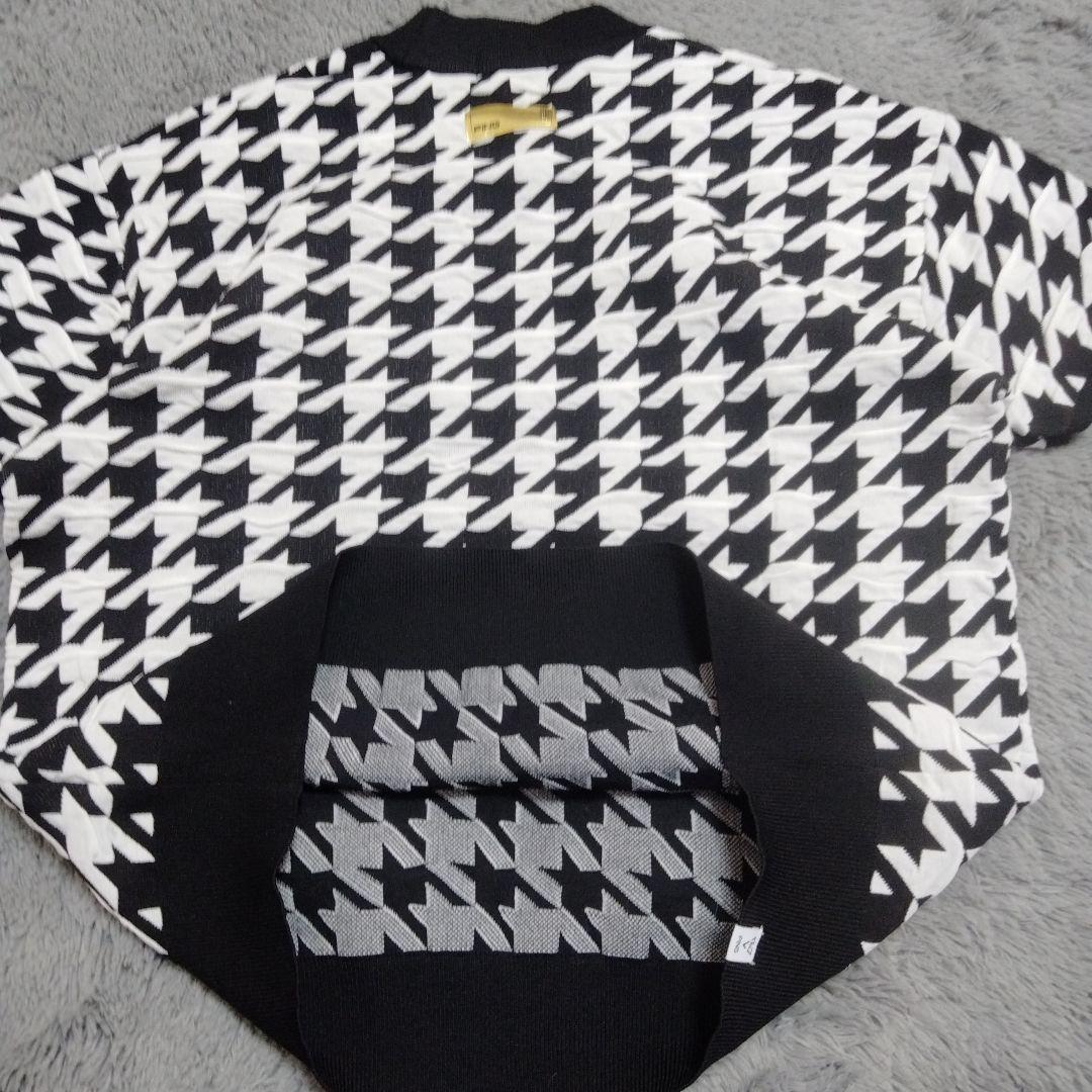 PING♡モックネック*ジャガード*半袖*ニット♡S ゴルフ スポーツ テニス