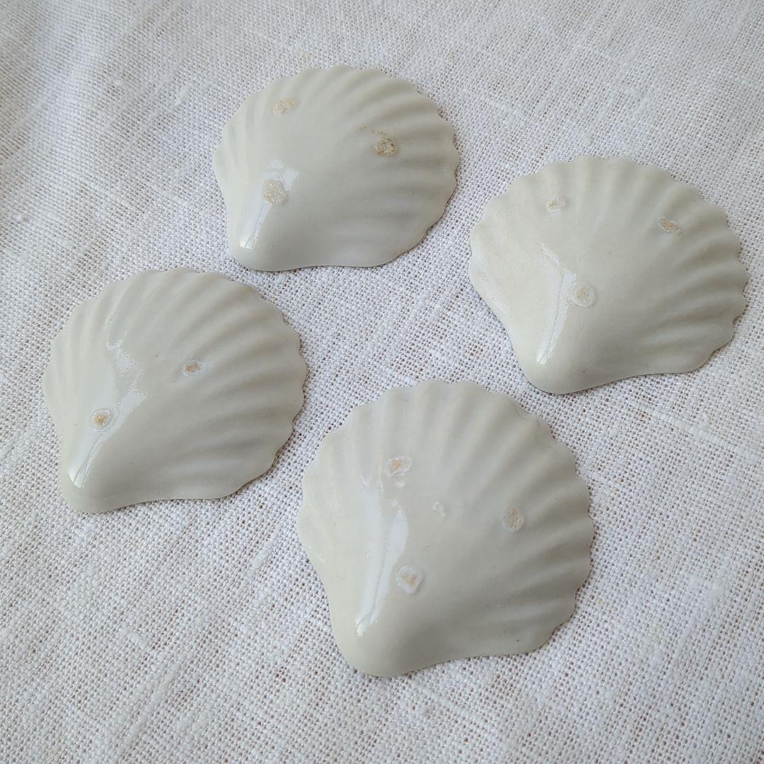 長峰菜穂子　豆皿　4客セット　貝殻の形