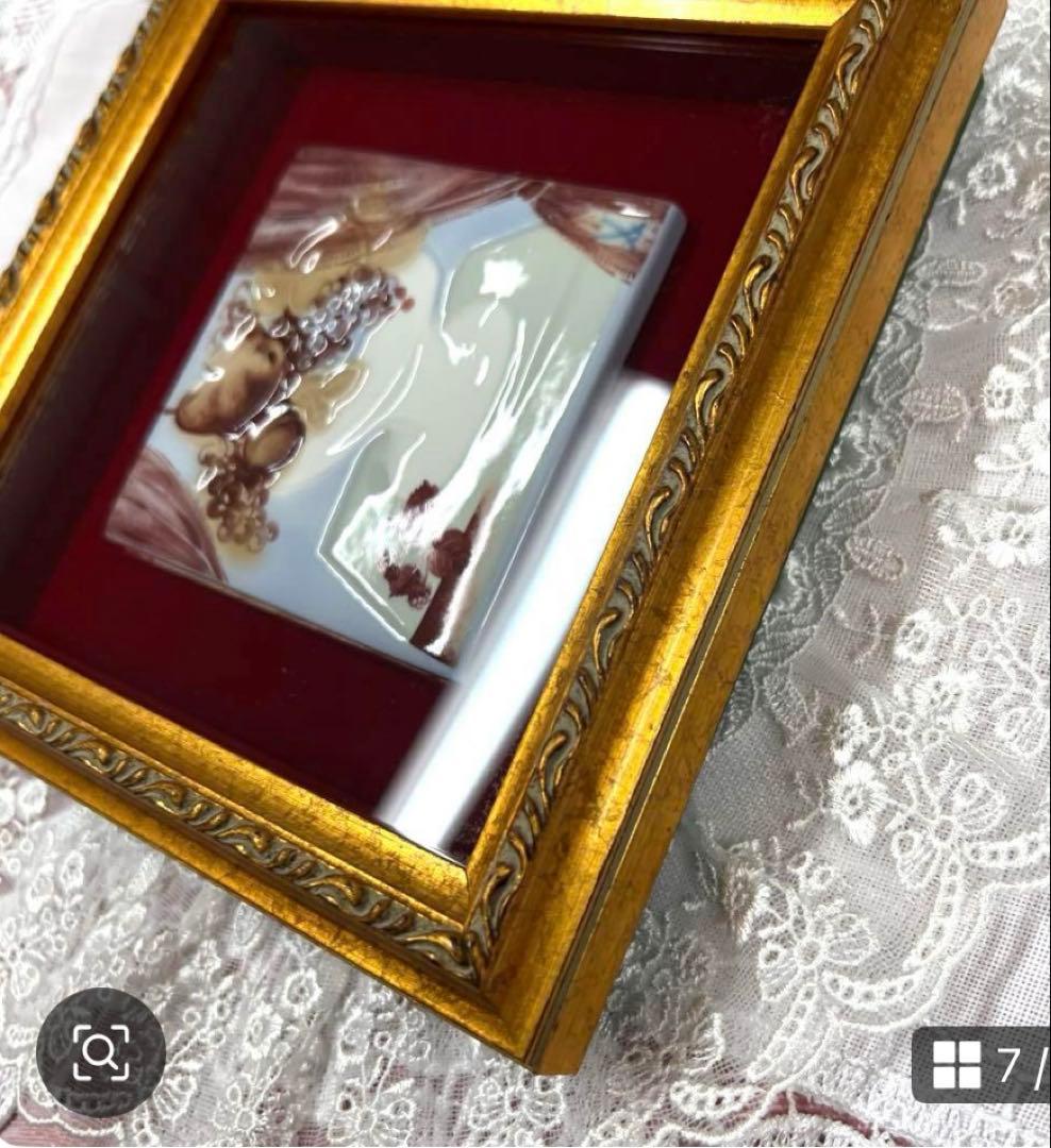 ★マイセン★陶板★フルーツ8.5㎝★新品未使用★一級品★【額装品17.5㎝】★