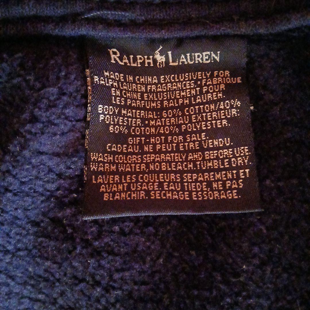 ラルフローレン　大判スウェットブランケット　122x137　ポロ刺繍　ネイビー