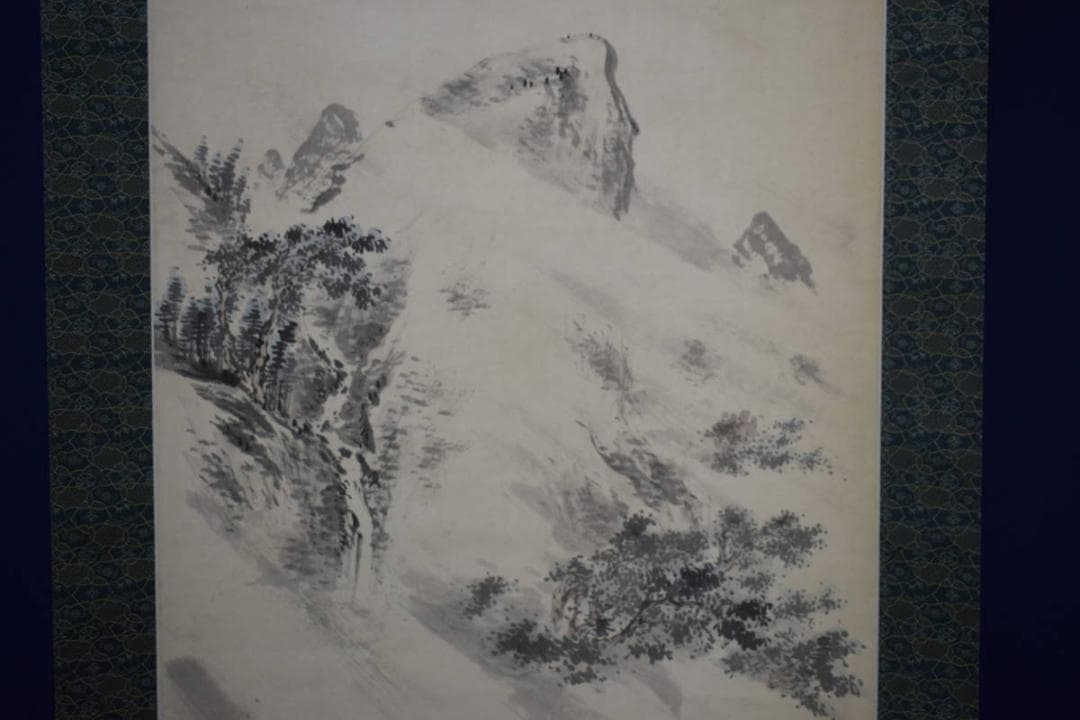 模写/高橋草坪/山水人物図/桐題箱付/布袋屋掛軸HG-234