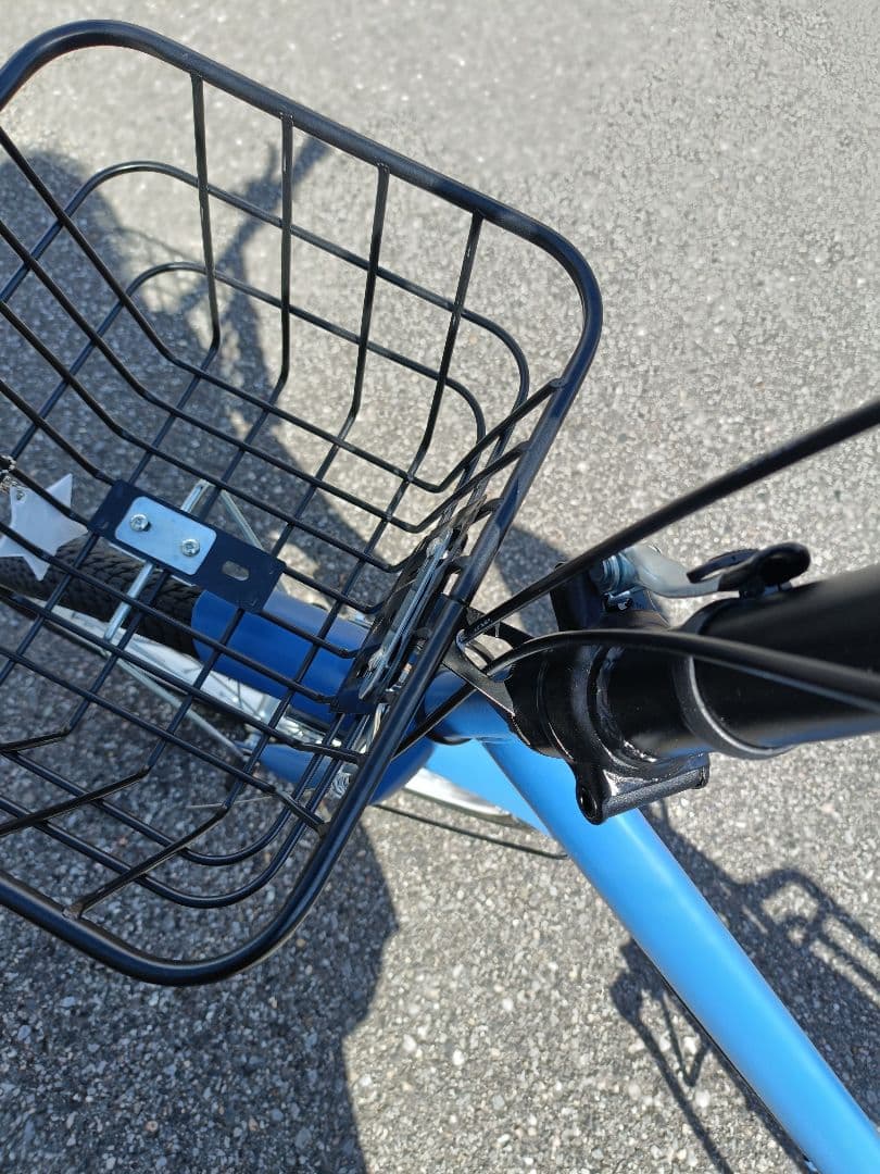 折りたたみ自転車 青 前バスケット付き（購入したばかり）
