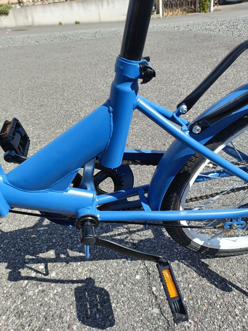 折りたたみ自転車 青 前バスケット付き（購入したばかり）