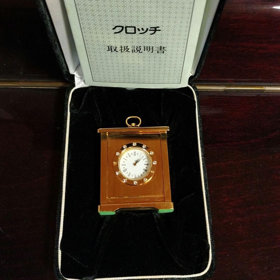 ミニチュア　置時計　ゴールド