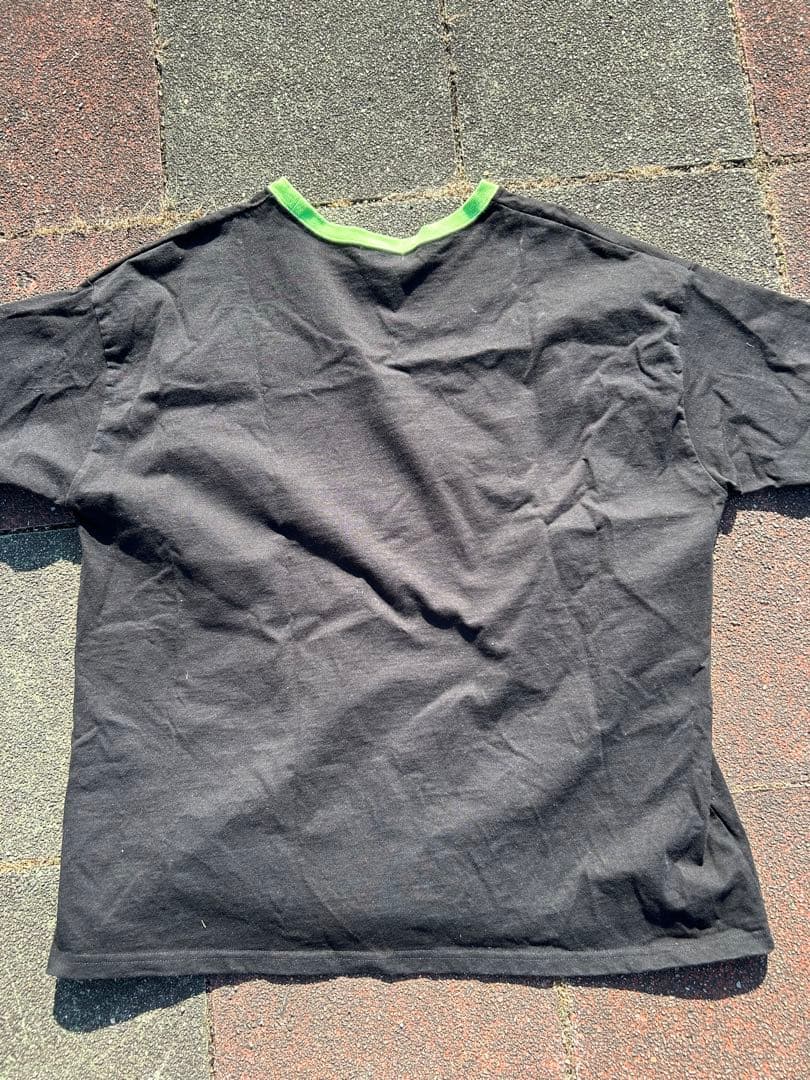 Perushu Pロゴ入り 緑と紫のストライプ 半袖Tシャツ　3セット