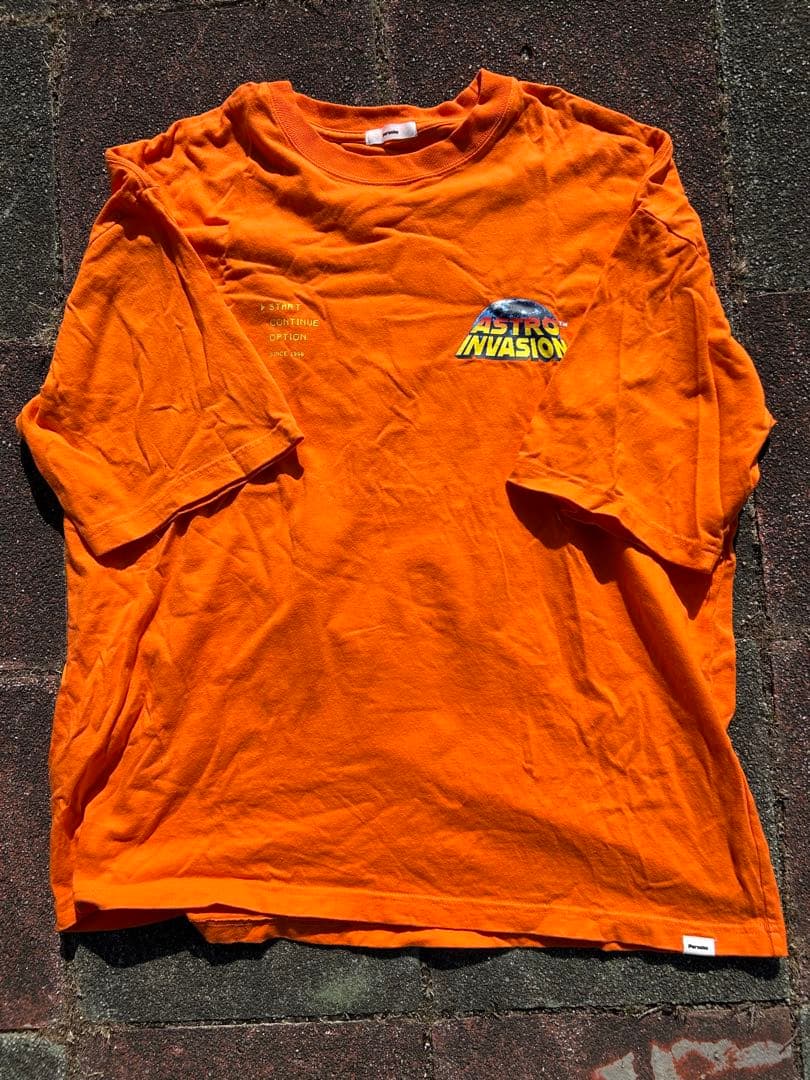 Perushu Pロゴ入り 緑と紫のストライプ 半袖Tシャツ　3セット