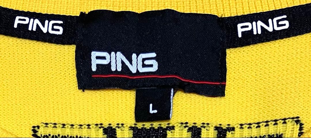 PING GOLF ピンゴルフ 撥水軽量ニット セーター ウェア　イエロー　L