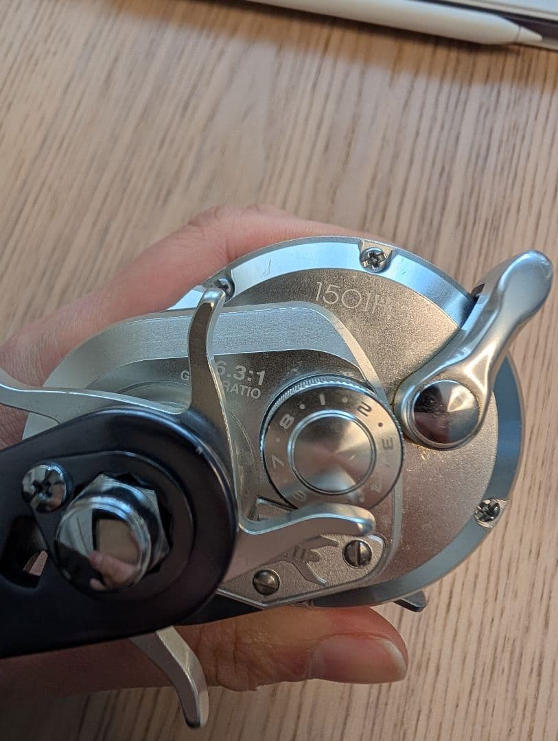 SHIMANO オシアジガー1501HG 左巻き 夢屋T型パワーハンドル付き