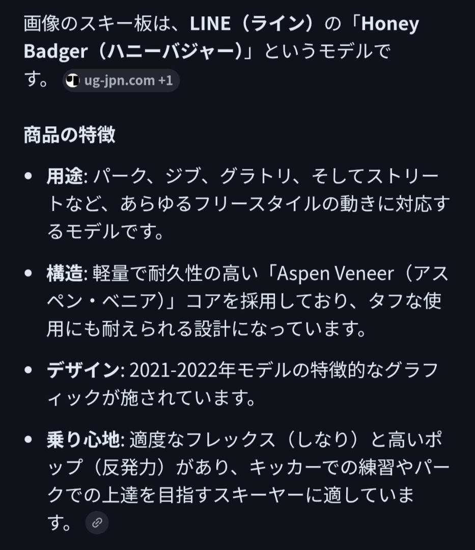 LINE Honey Badger スキー 172cm