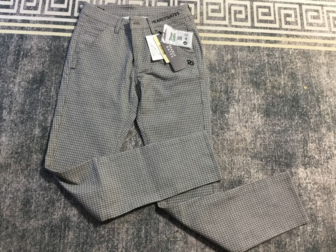 タグ付け☆ PEARLY GATES サイズ0 チェック柄パンツ グレー系