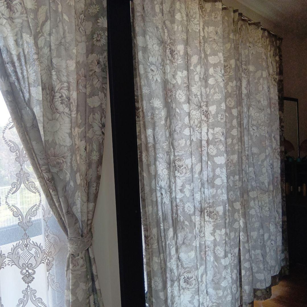 カーテン2枚　170×105 綿100