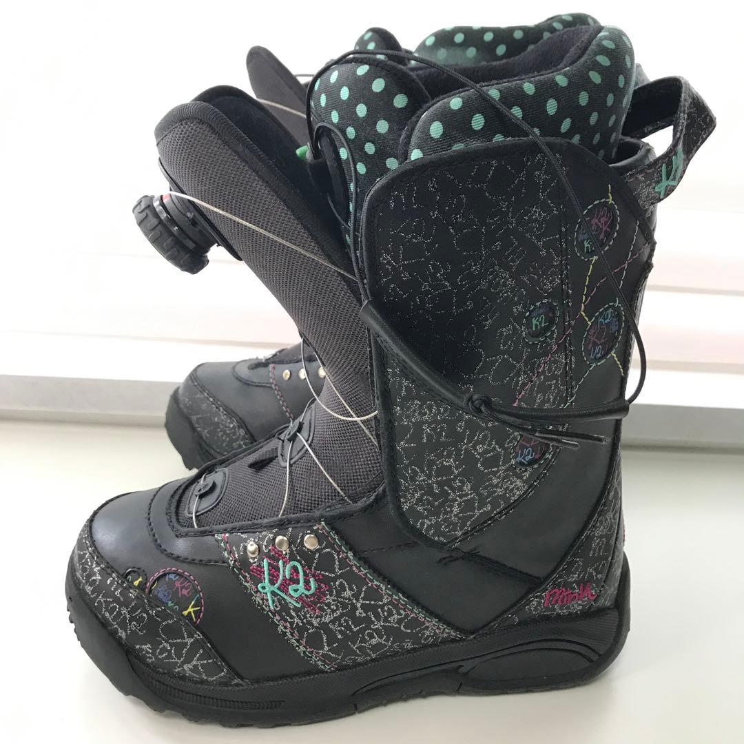 haha K2 女性用スノーボードブーツ ブラック/ポルカドット　24cm