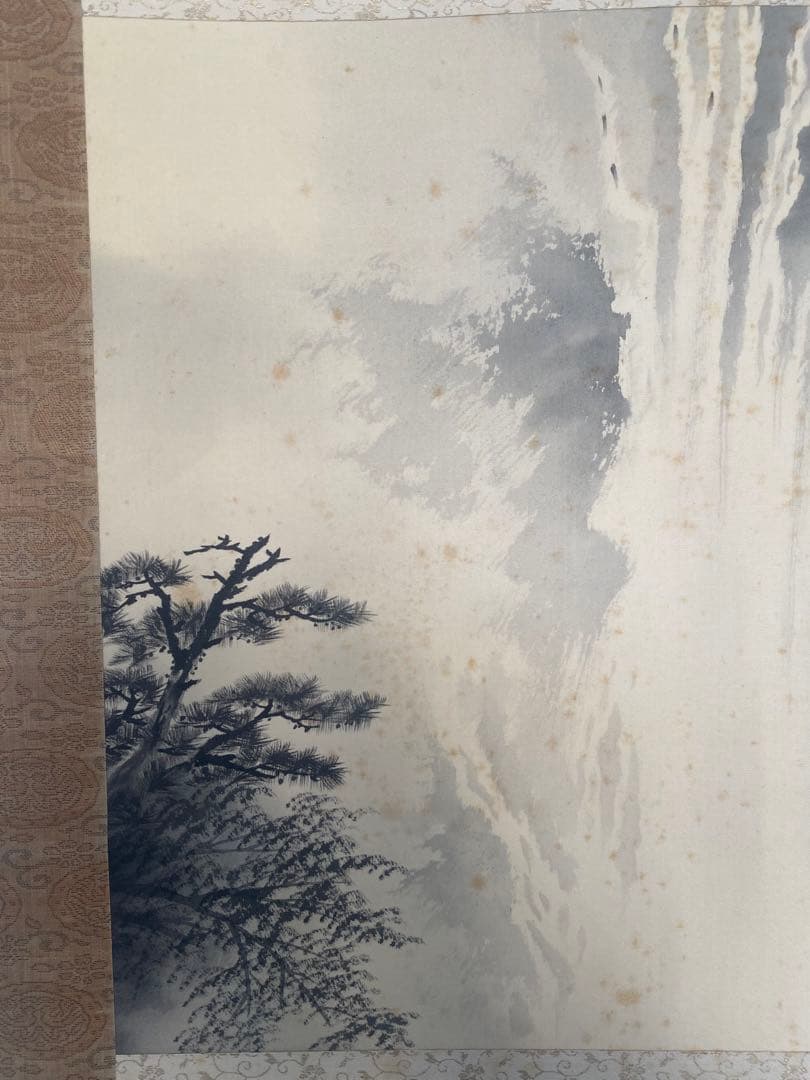 佐藤耕寛　耕寛 水墨山水図　肉筆絹本掛軸 風景画 掛軸 伝統的日本画