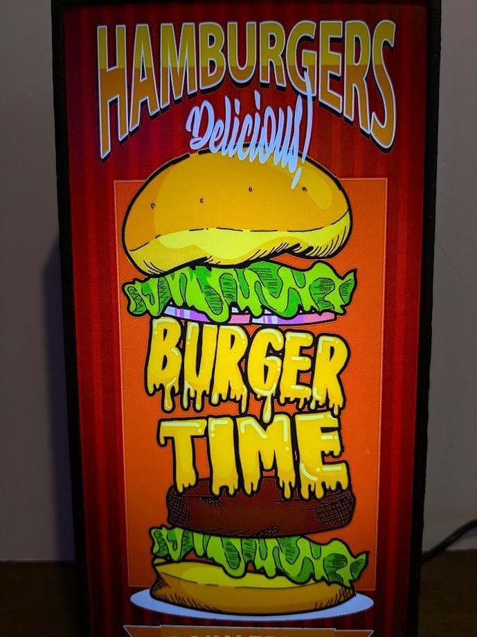アメリカン ハンバーガー カフェ ダイナー 看板 置物 雑貨 ライトBOX