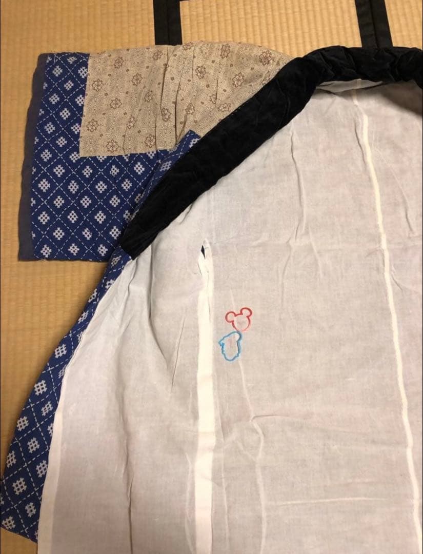 袖付布団　かい巻き　(青)