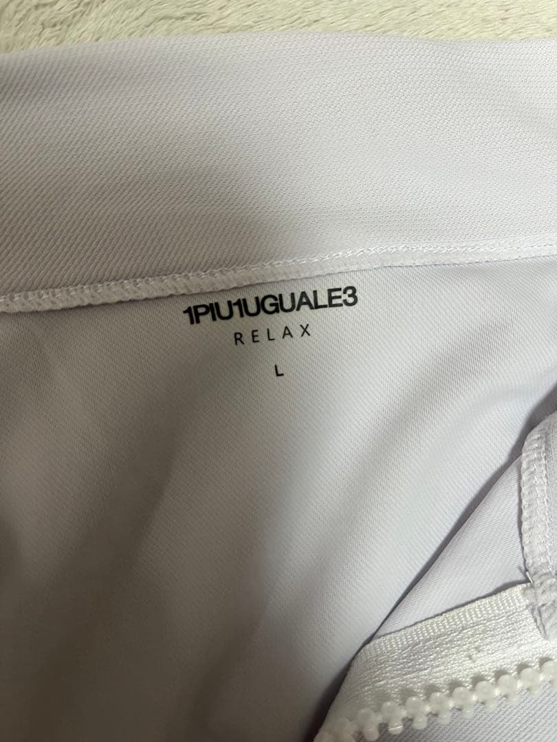 1PIU1UGUALE3 ハーフジップシャツ　WHITE サイズ：L