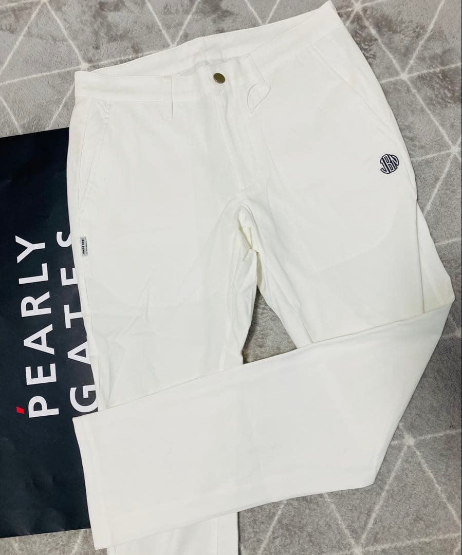 新品 パーリーゲイツ ジャックバニー 2WAYストレッチツイルパンツ(6)LL白
