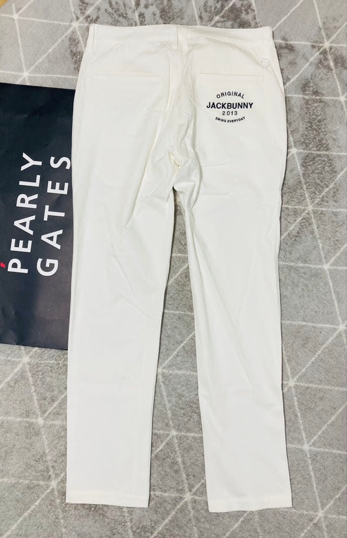 新品 パーリーゲイツ ジャックバニー 2WAYストレッチツイルパンツ(6)LL白