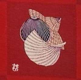 ナナ❗❗　未使用　人間国宝　型絵染　芹沢銈介　座布団カバー 　濃青　5枚