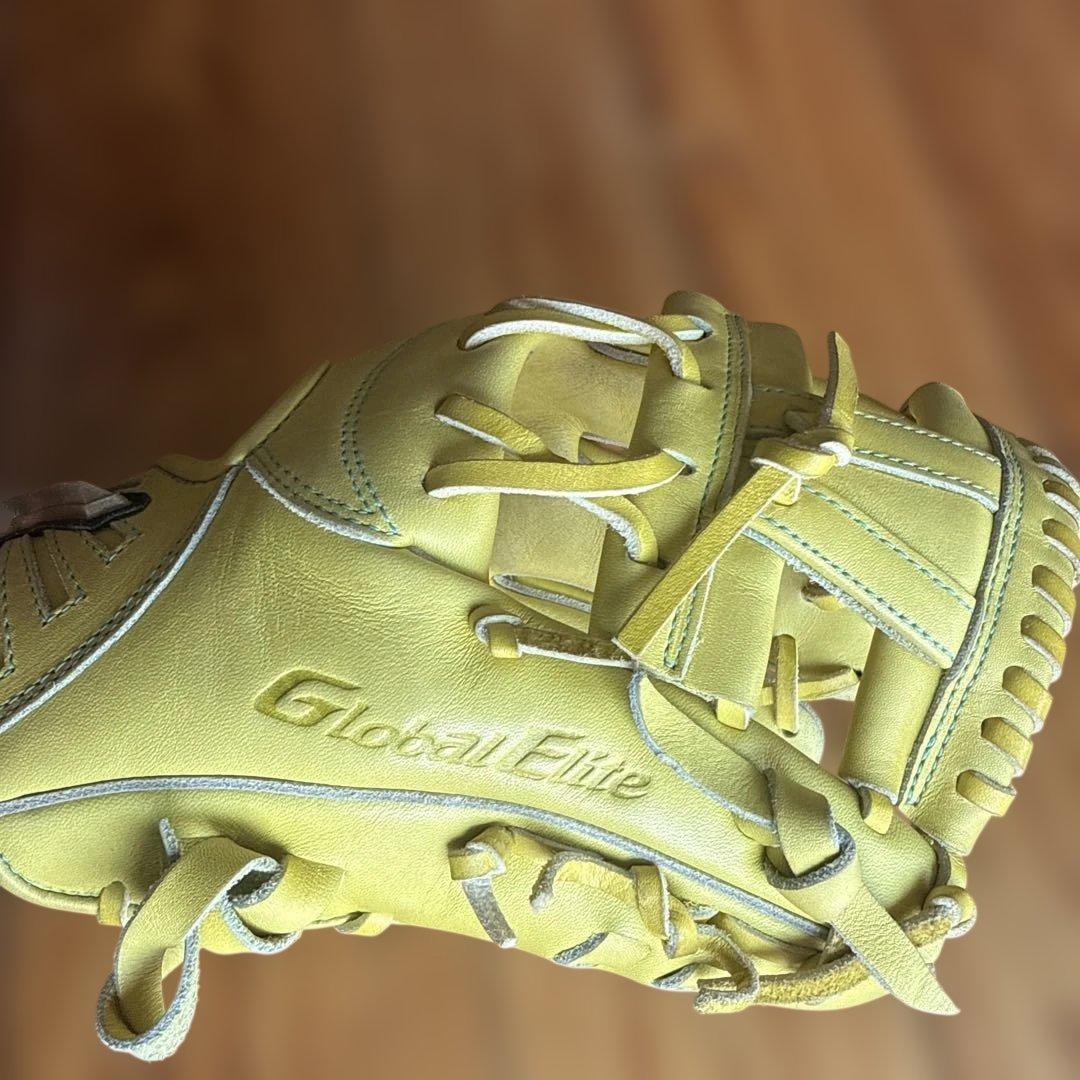【美品】Mizuno Global Elite 硬式グローブ イエロー