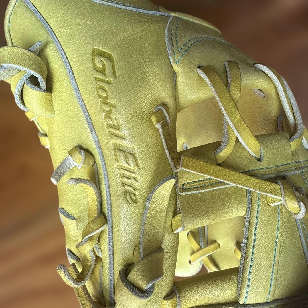 【美品】Mizuno Global Elite 硬式グローブ イエロー