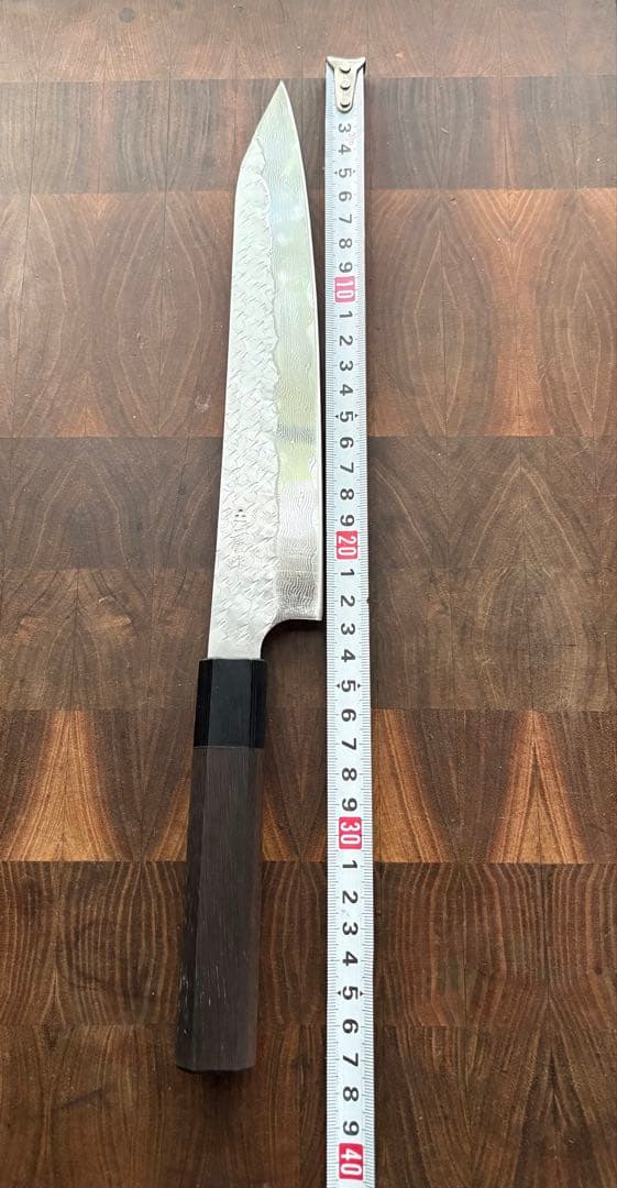 二唐刃物　SPG STRIX 切付　筋引　240mm 包丁槌目　ダマスカス