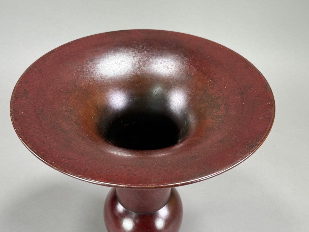 池坊　いけばな　古流　銅花器　華道具　唐銅花器　高さ25.8cm