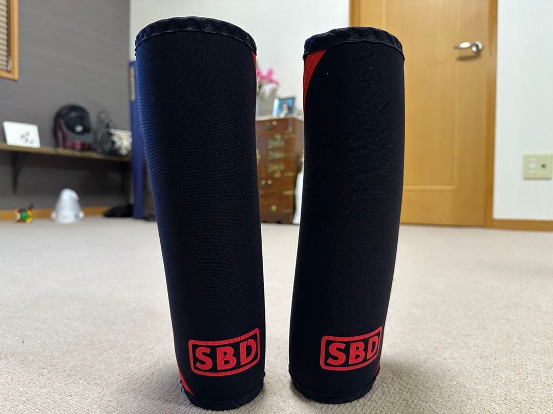 SBD ウエイトトレーニング サポーター 黒赤　ニースリーブ　XLサイズ