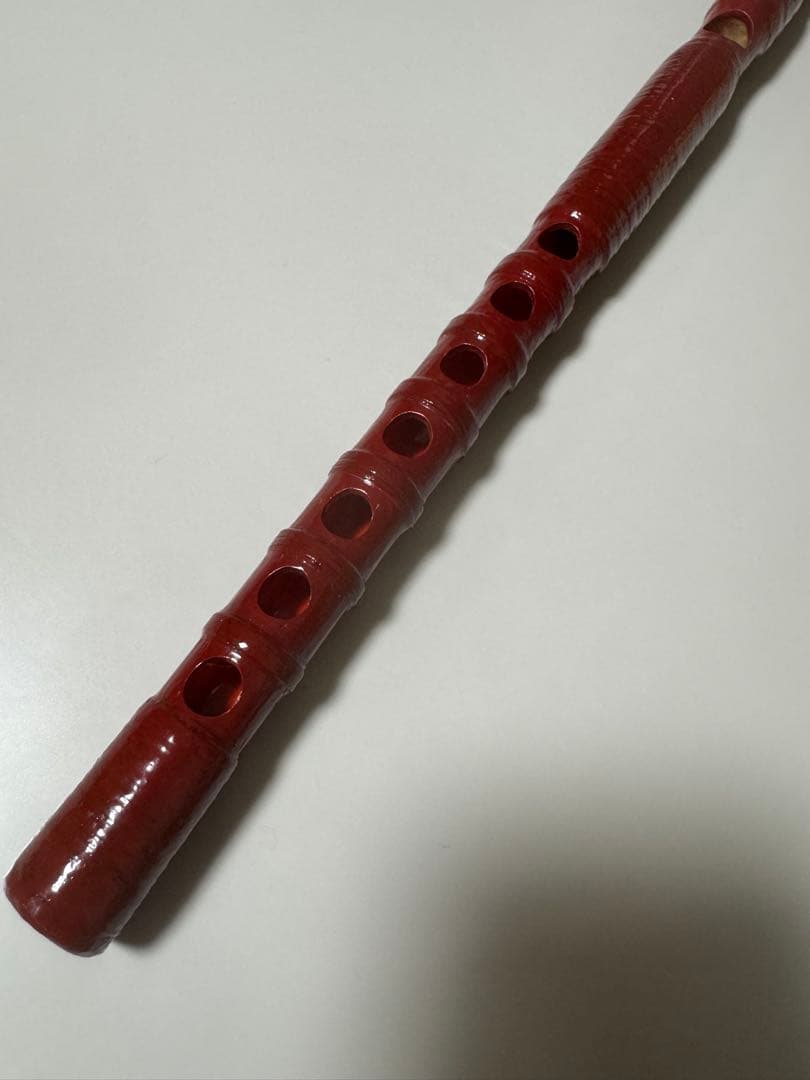 龍笛 竹製 朱塗り 漆塗り 和楽器 雅楽