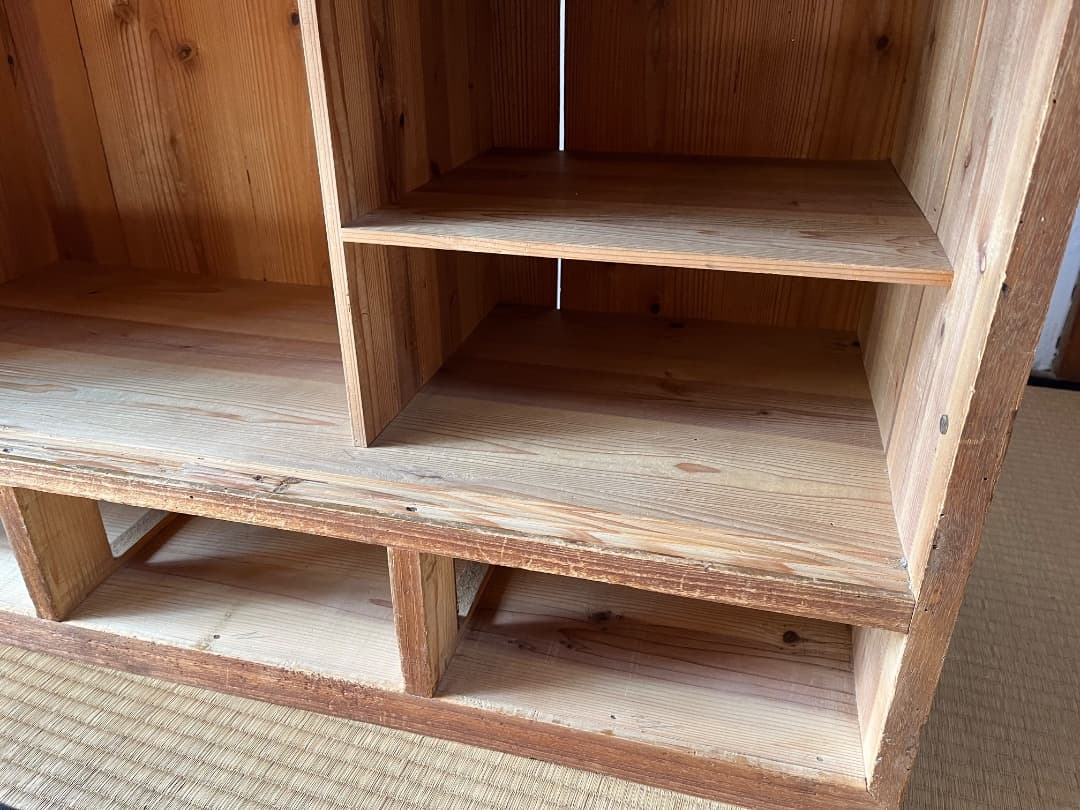 【早い者勝ち】古道具 木製収納棚｜無垢材｜古民家｜ レトロ｜本棚・食器棚・展示棚