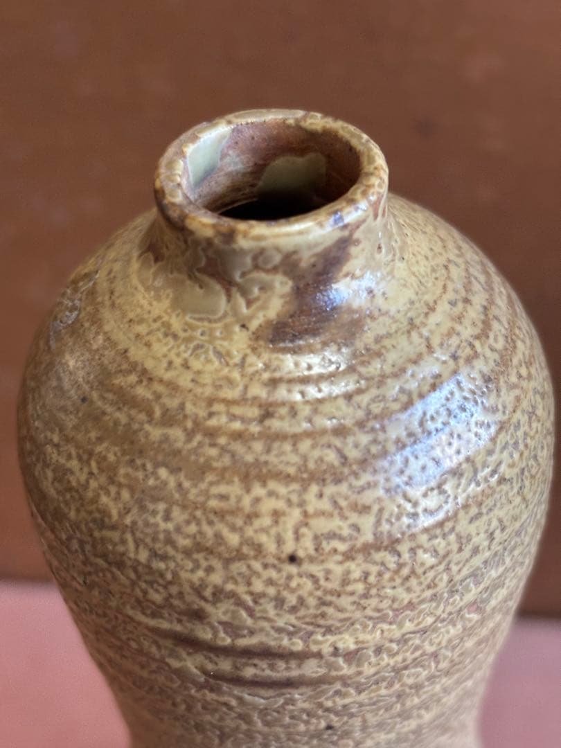 河井寛次郎作黄釉瓢形種壺