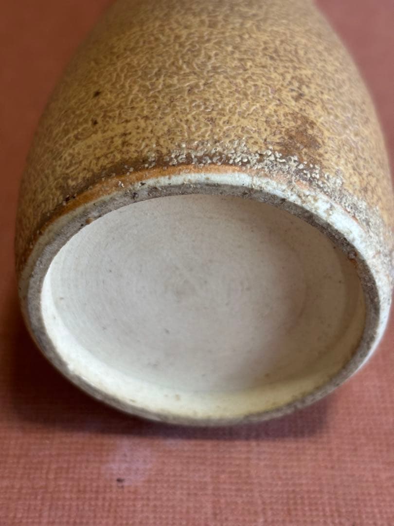 河井寛次郎作黄釉瓢形種壺