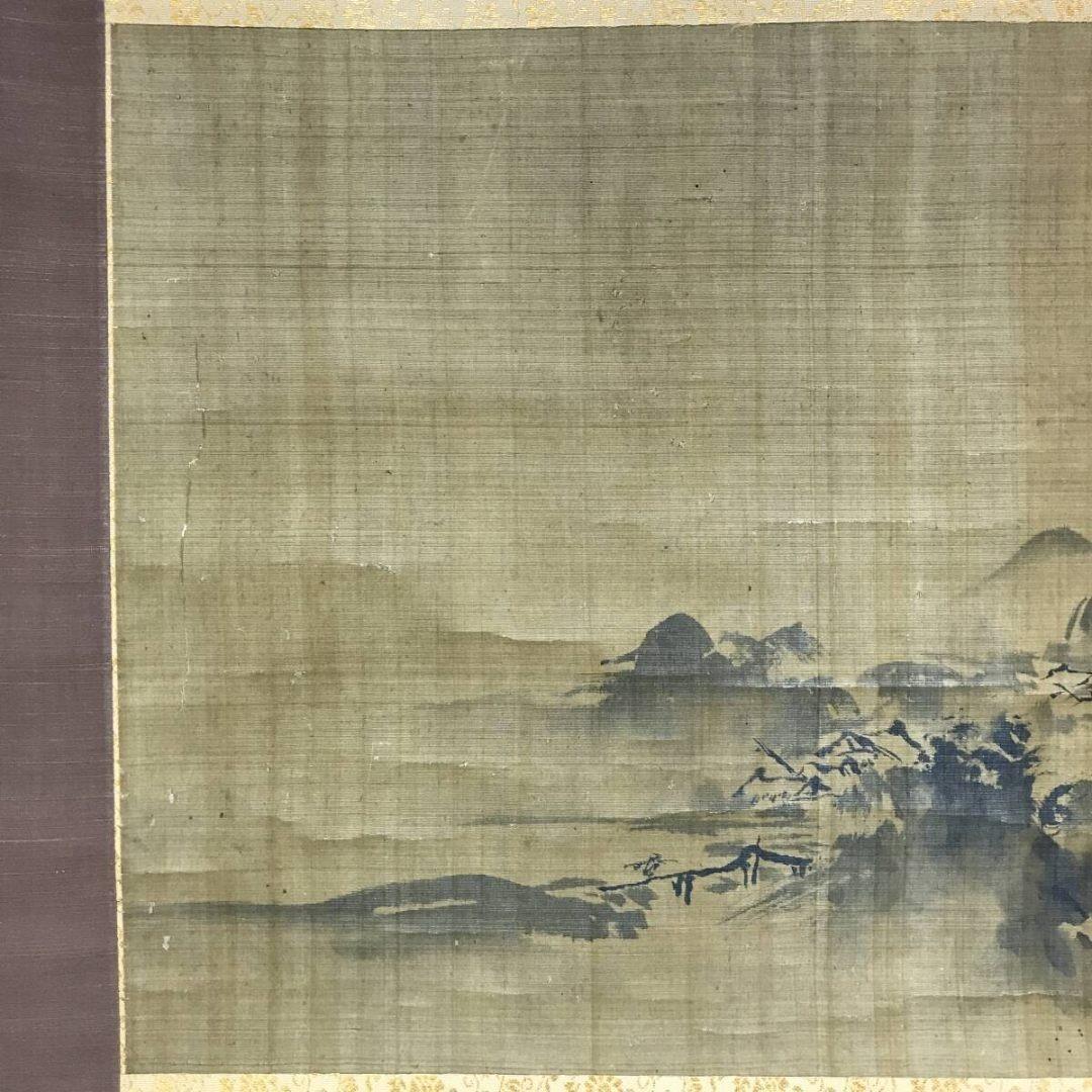 模写/狩野探幽/山水人物図/掛軸/名家伝来/AK-654
