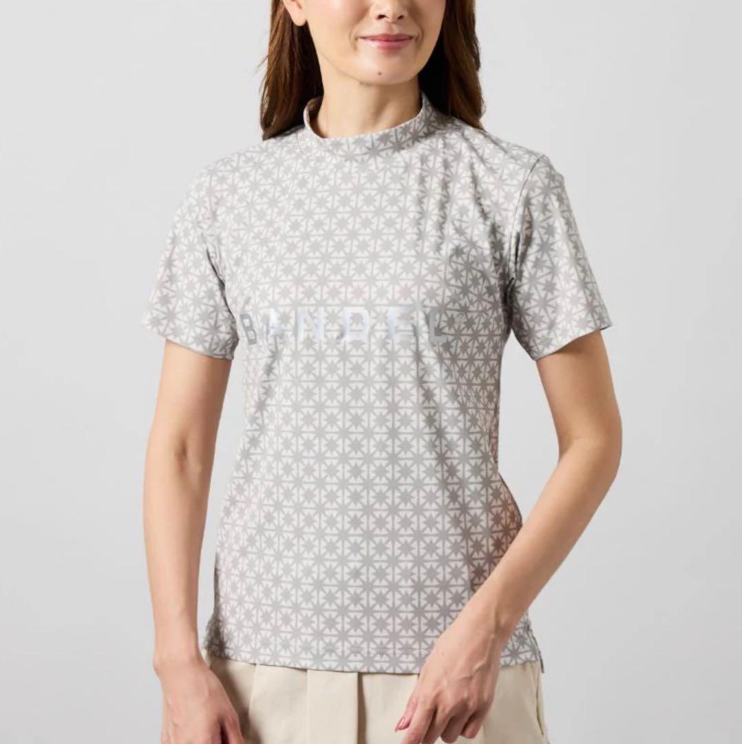 【新品・タグ付き】BANDELレディース モックネック ベージュ×グレー M