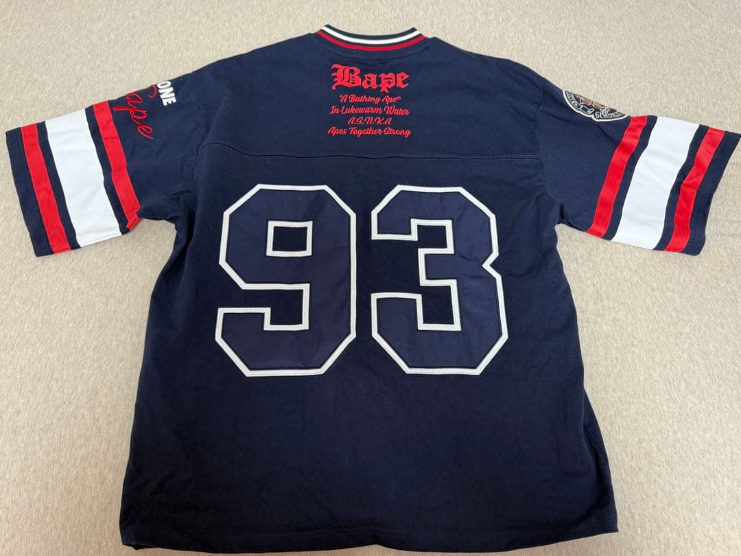BAPE FOOTBALL JERSEY M ネイビー