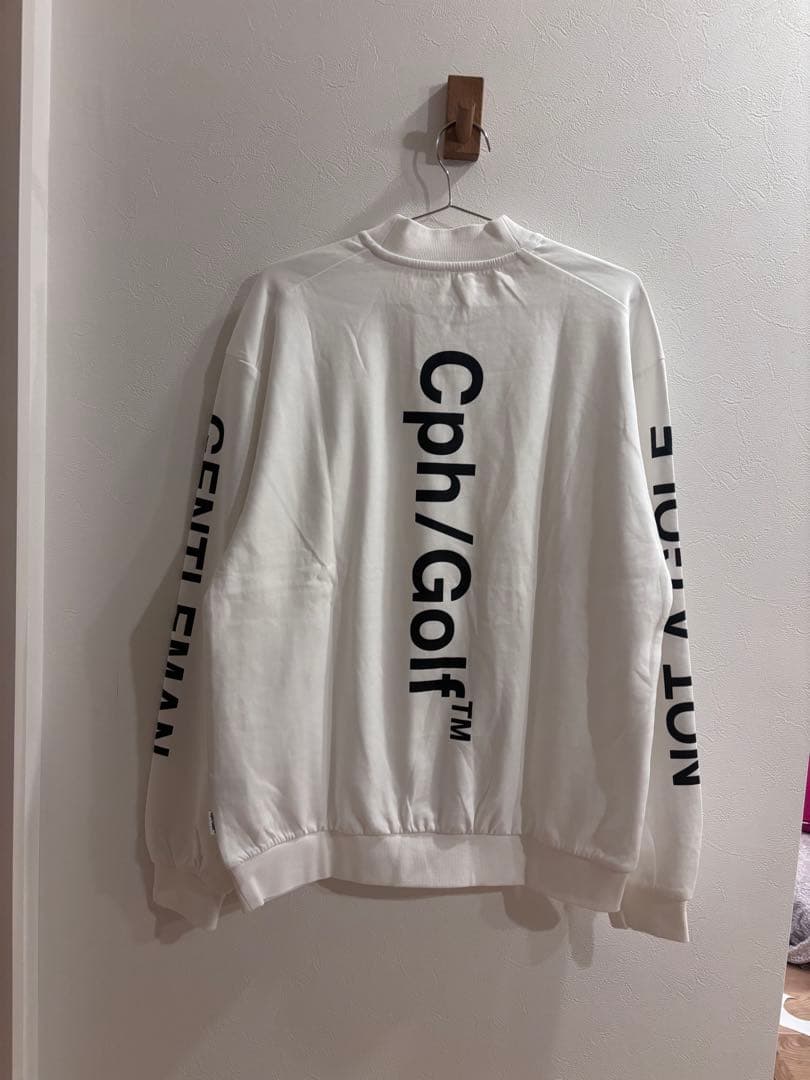 ロゴモックネックシャツ　ホワイト　XL