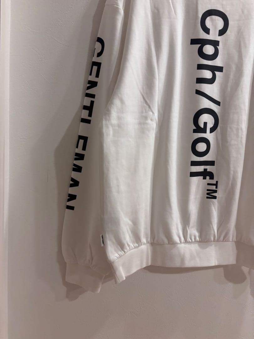 ロゴモックネックシャツ　ホワイト　XL