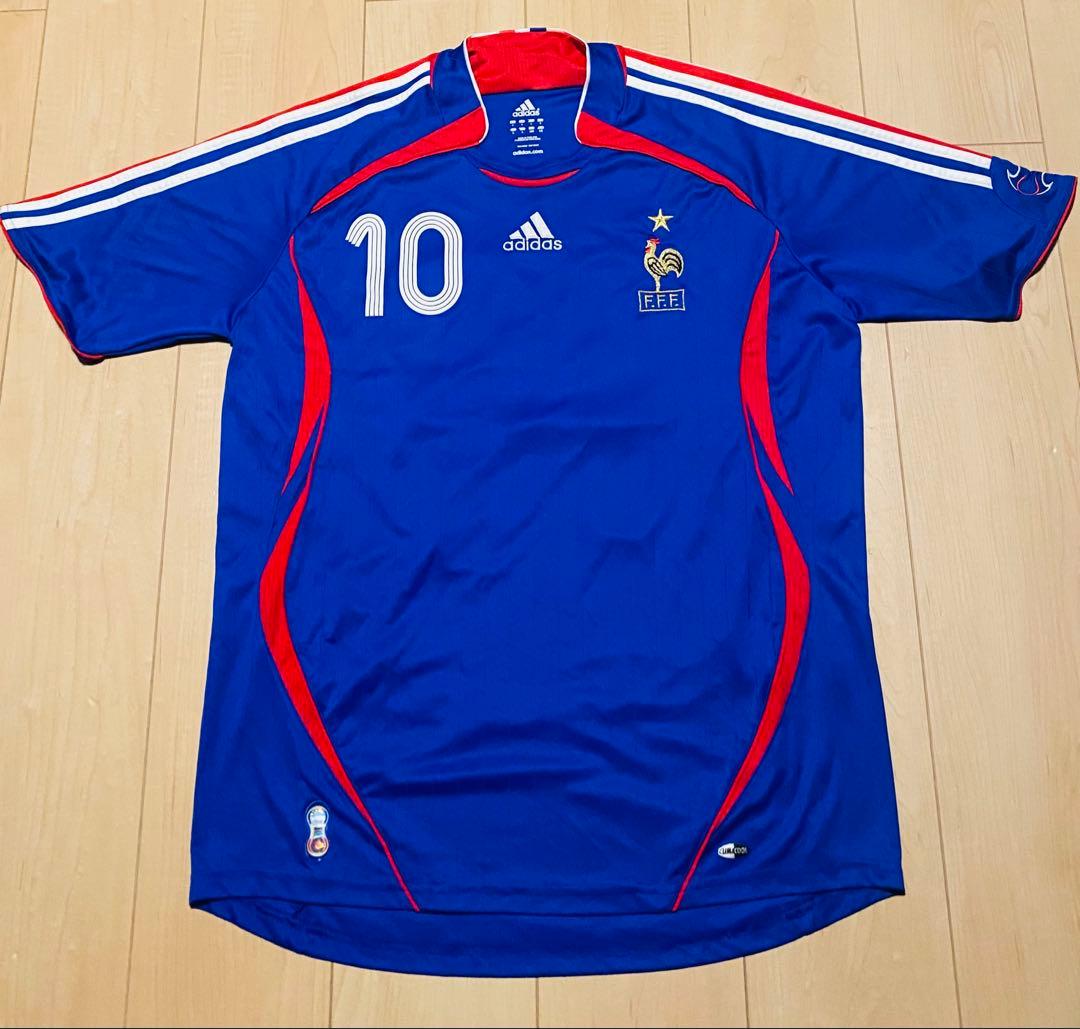 adidasアディダス サッカーフランス代表 ジダン ユニフォーム ゲームシャツ