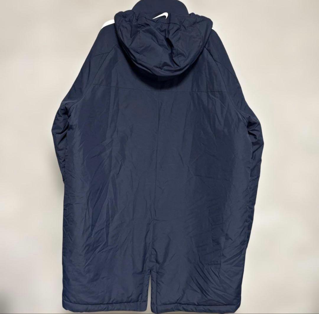 Nike ネイビー フード付きベンチコートフロントダブルフェイスXL
