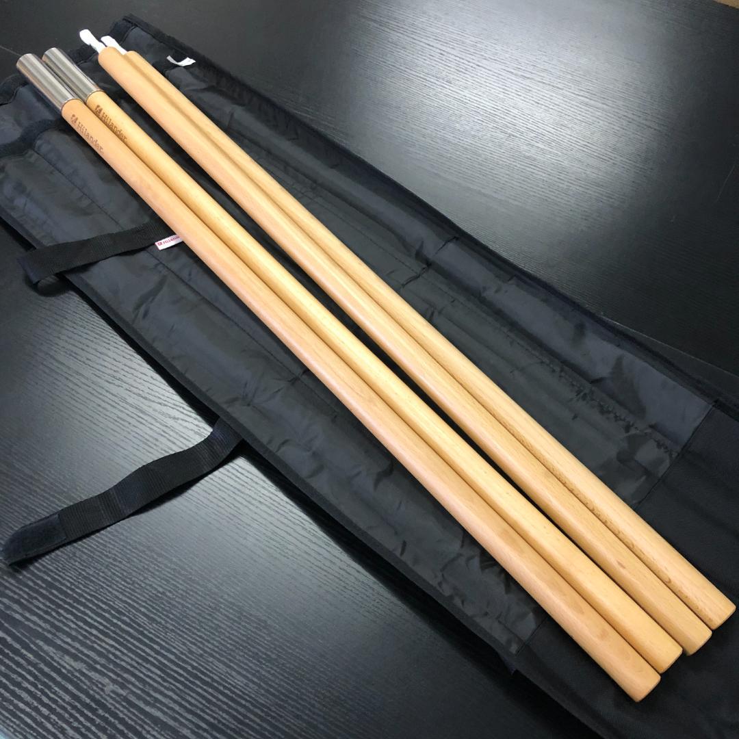 【未使用２セット】ハイランダー ウッドタープポール 180/ヤY30022-G2