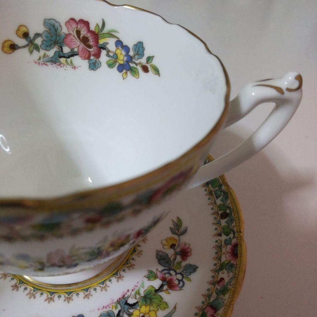 COALPORT Ming Rose ボーンチャイナ花柄カップ ソーサー2客